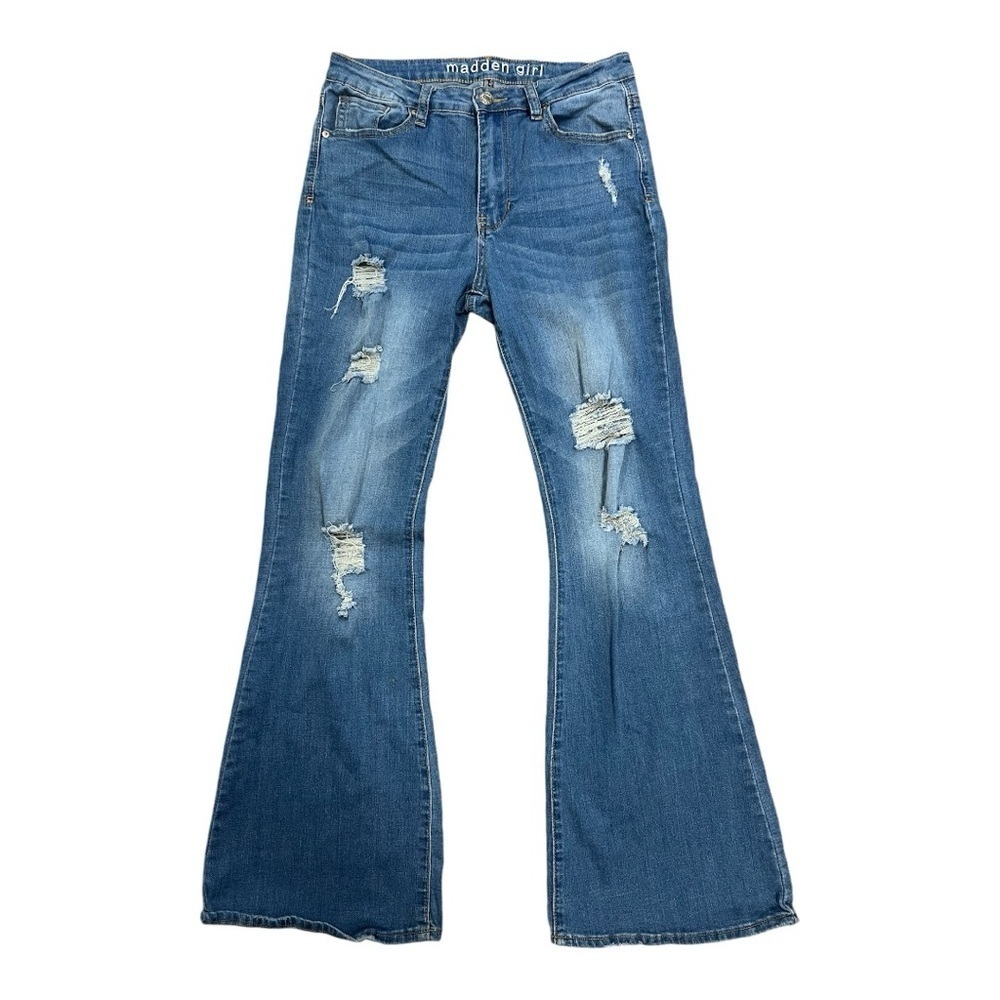 Madden Girl Destroyed Flare Jeans Size 29 Women
